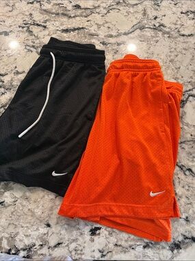 Nike Men’s Athletic Mesh Shorts - 2 pair Black & Orange